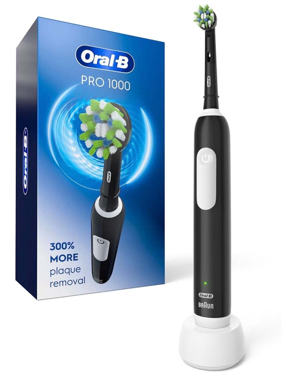 Oral-B Pro 1000 Electric Toothbrush with Brush Head, Rechargeable Black